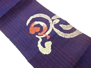 手織り真綿紬抽象模様織出し名古屋帯